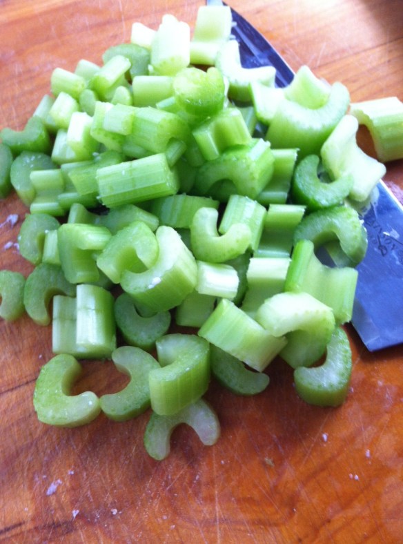 I love chopping celery. Well, anything, really.