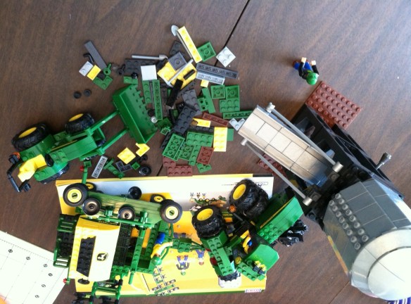 Complete...and check out all the extra pieces, minus two that were actually needed. But I compromised with colors. 