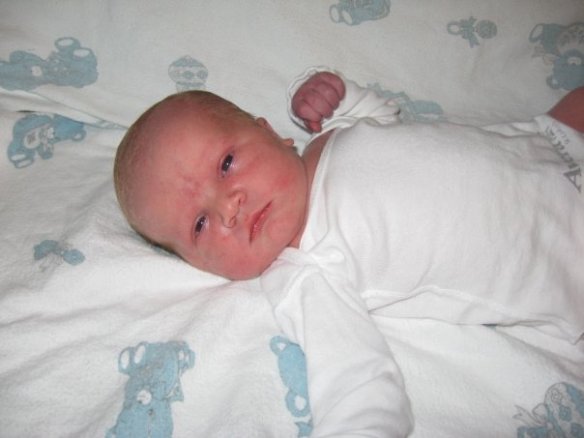 My 9-pound-13-ounce George, this picture was taken at the hospital when he was born. Little did I know what the future would hold.